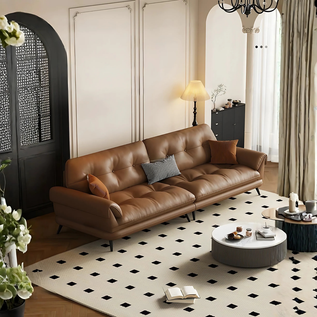 VARESE Modern Genuine Leather Sofa - Radical Homes Singapore