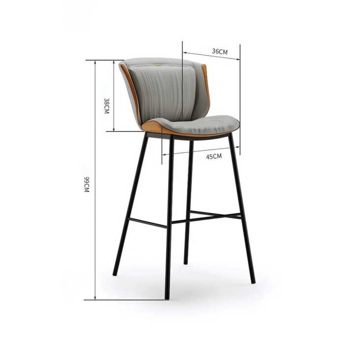 NORMAN Modern Leather Bar Stool - Radical Homes Singapore