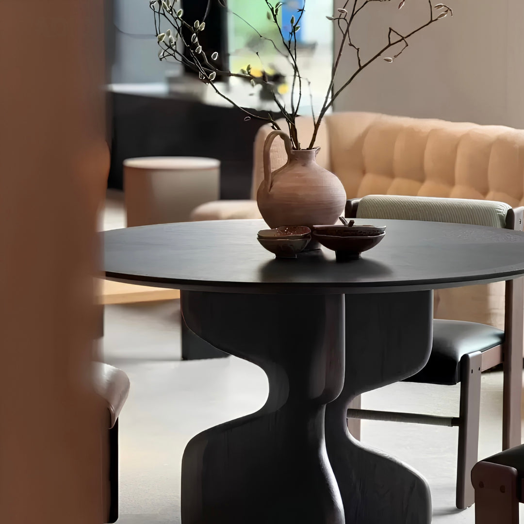 TOURNELLE Modern Solid Wood Round Dining Table - Cassa Haus Singapore