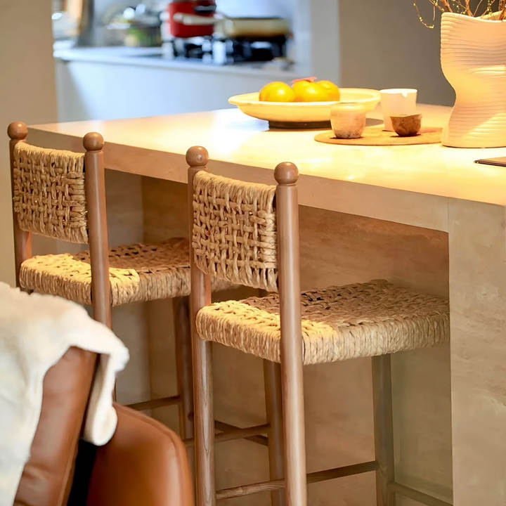 HARBOUR Rustic Rattan Bar Stool - Radical Homes Singapore