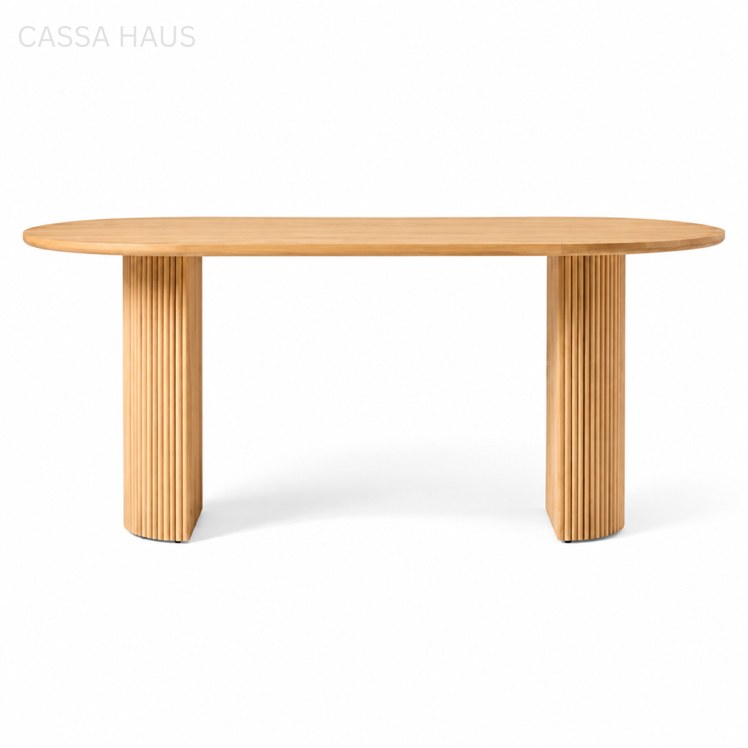 JOLEN Modern Solid Wood Oval Dining Table