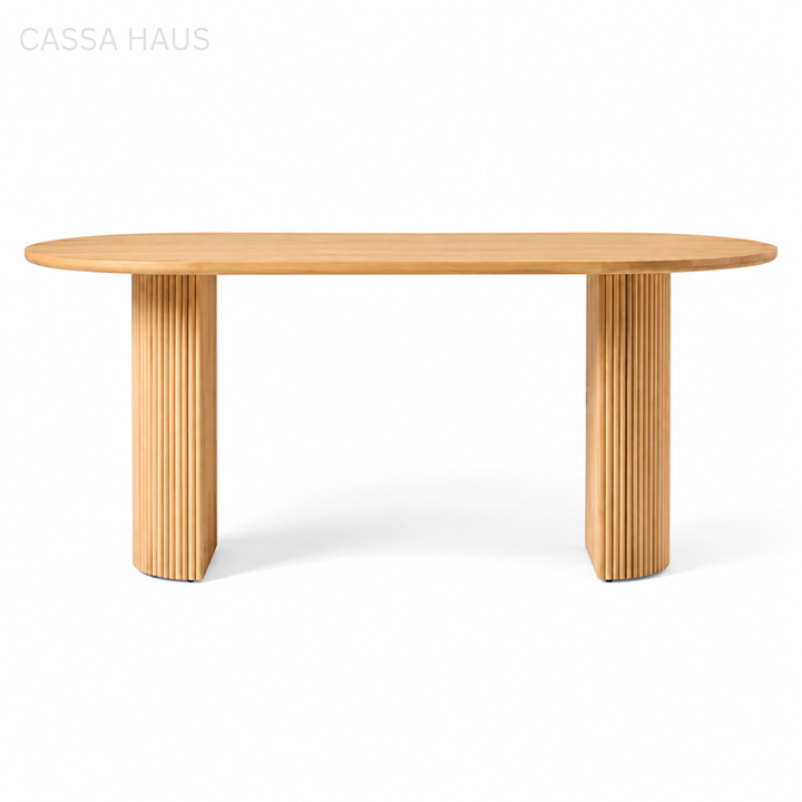 JOLEN Modern Solid Wood Oval Dining Table