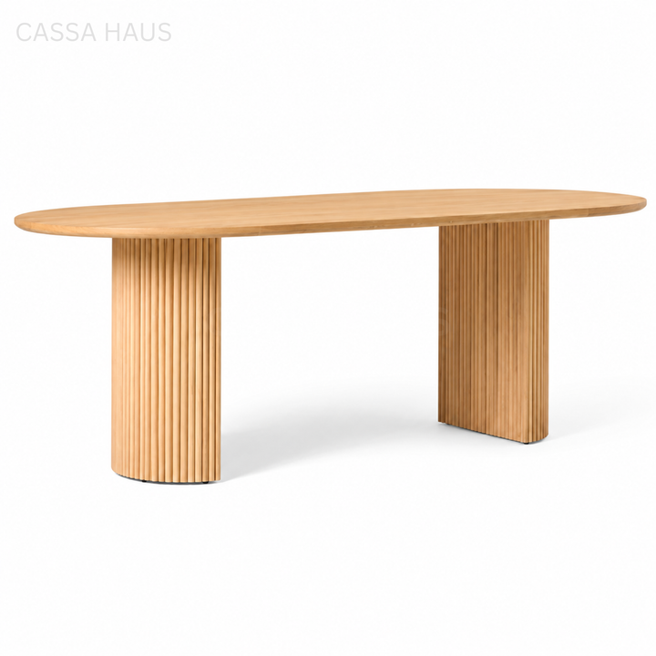 JOLEN Modern Solid Wood Oval Dining Table