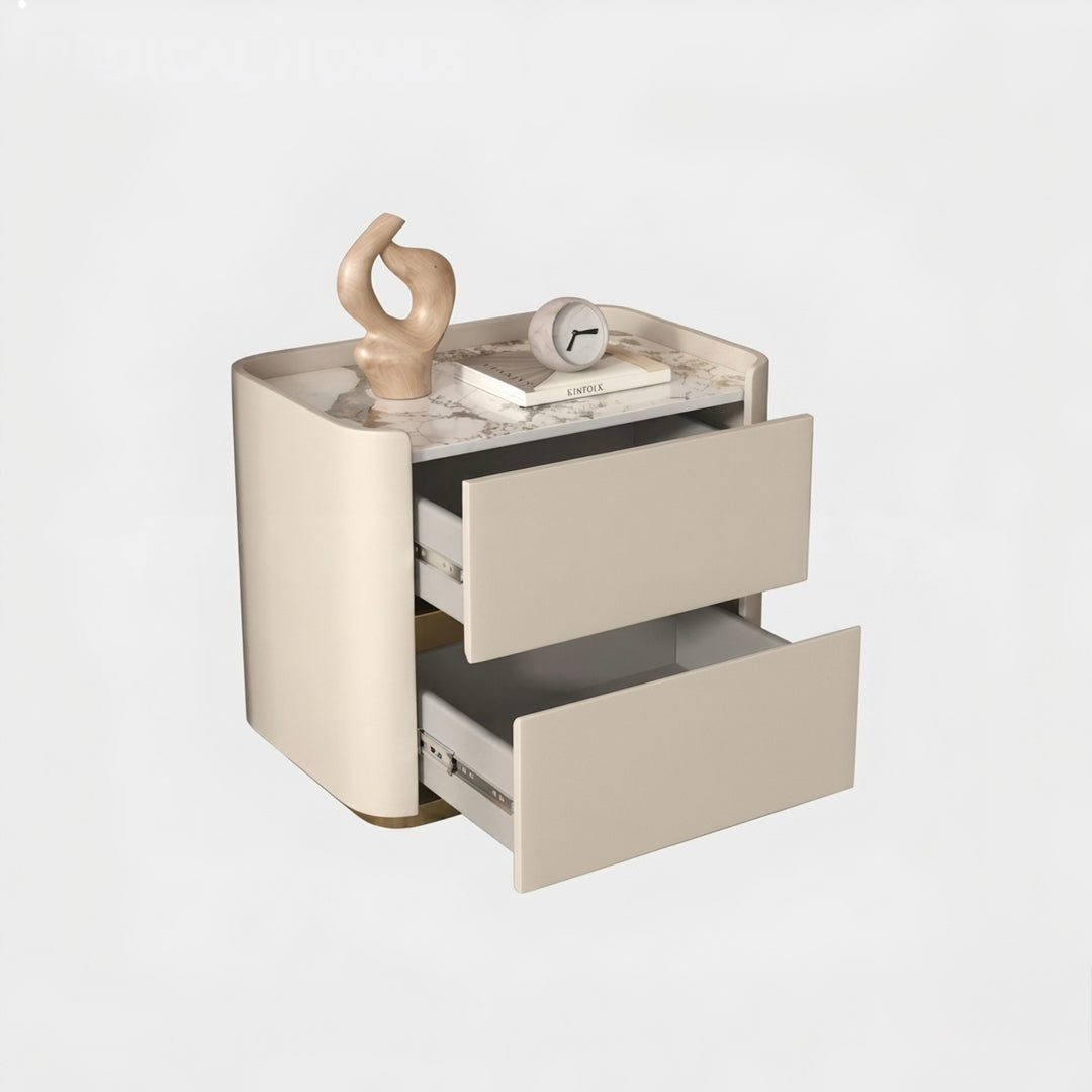 DORIAN Modern Leather Bedside Table - Cassa Haus Singapore