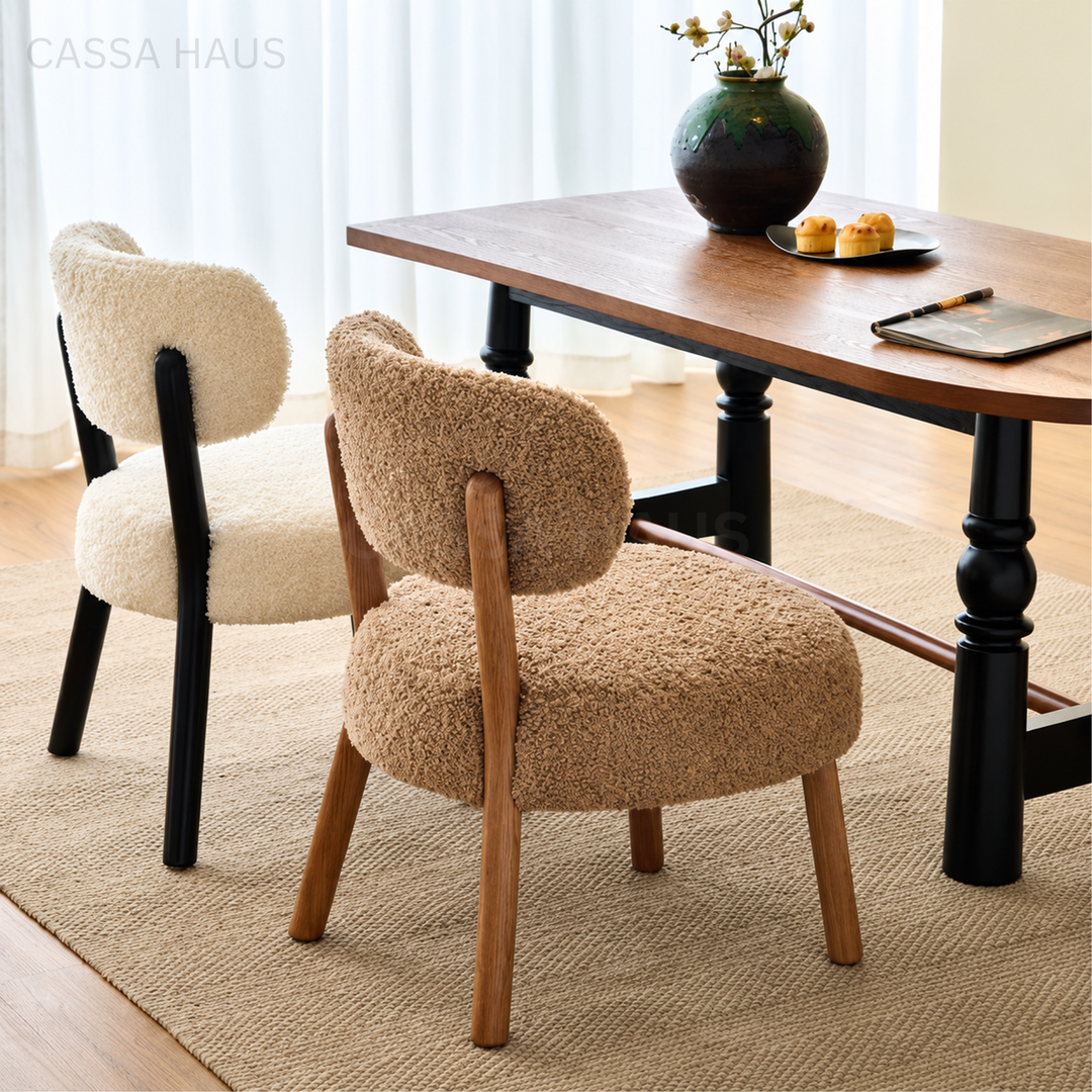LECLER Modern Boucle Dining Chair - Cassa Haus Singapore