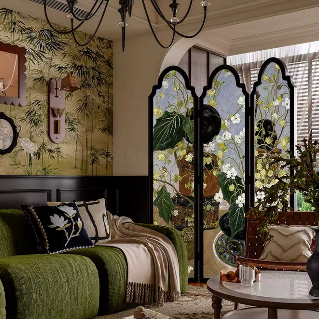 CALAA Mid Century Floral Folding Partition - Cassa Haus Singapore