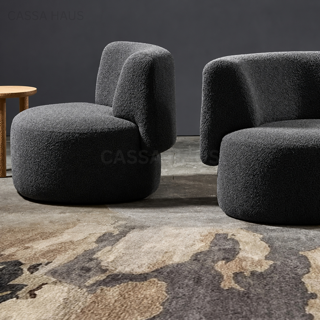 OMINA Modern Curved Boucle Sofa - Cassa Haus Singapore