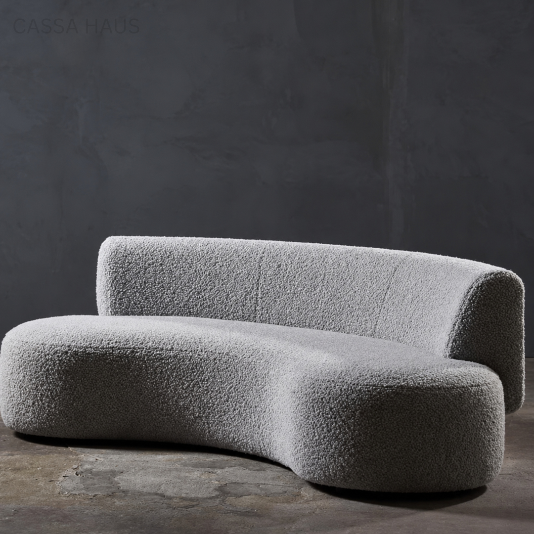 OMINA Modern Curved Boucle Sofa - Cassa Haus Singapore