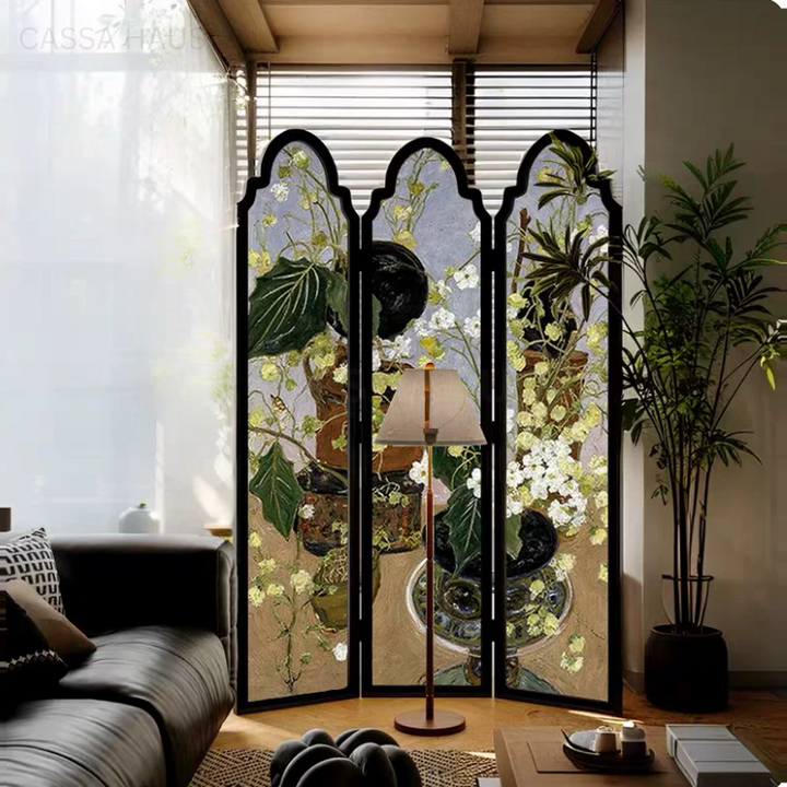 CALAA Mid Century Floral Folding Partition - Cassa Haus Singapore