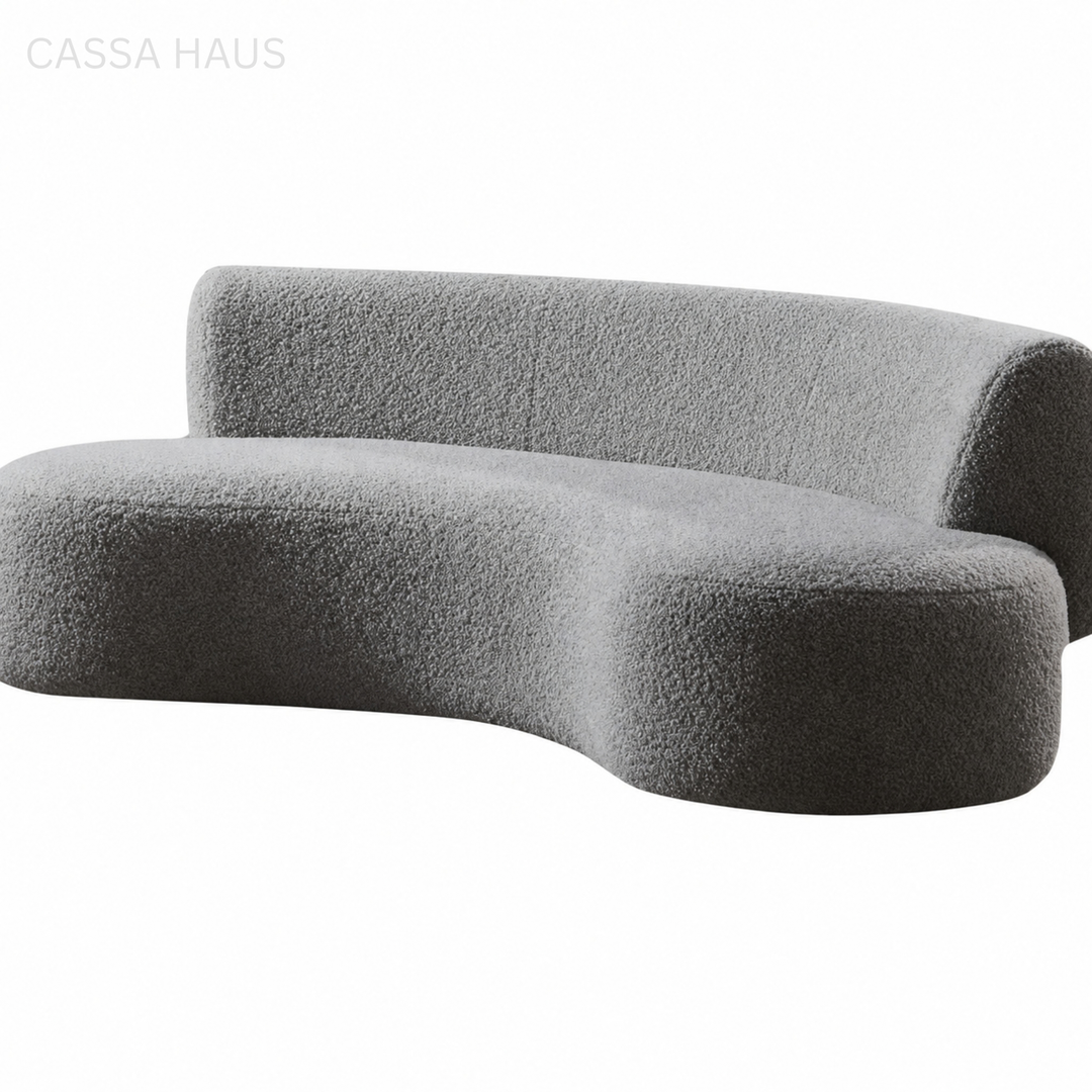 OMINA Modern Curved Boucle Sofa - Cassa Haus Singapore