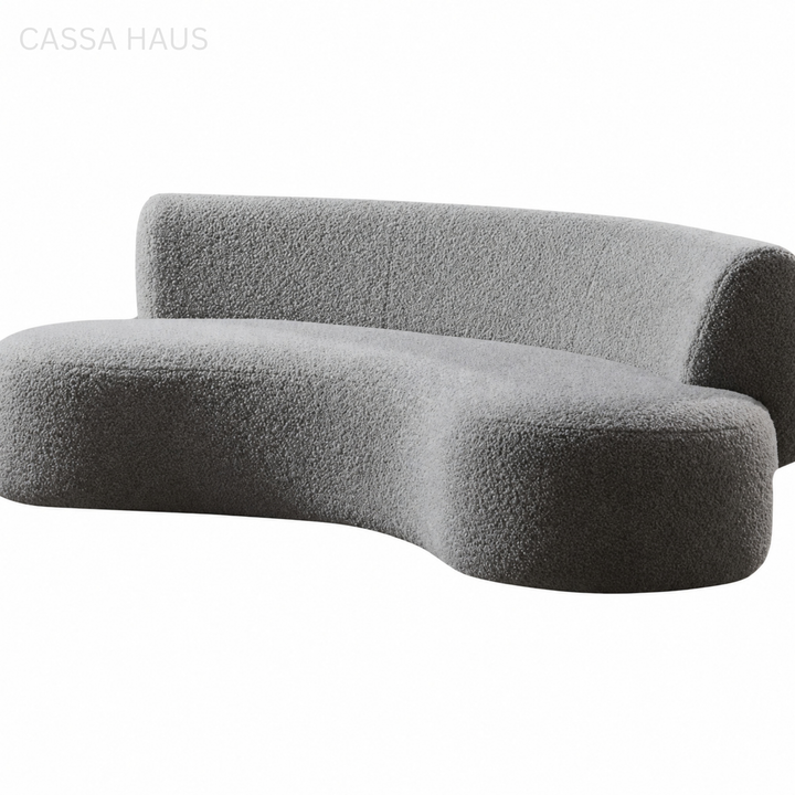 OMINA Modern Curved Boucle Sofa - Cassa Haus Singapore