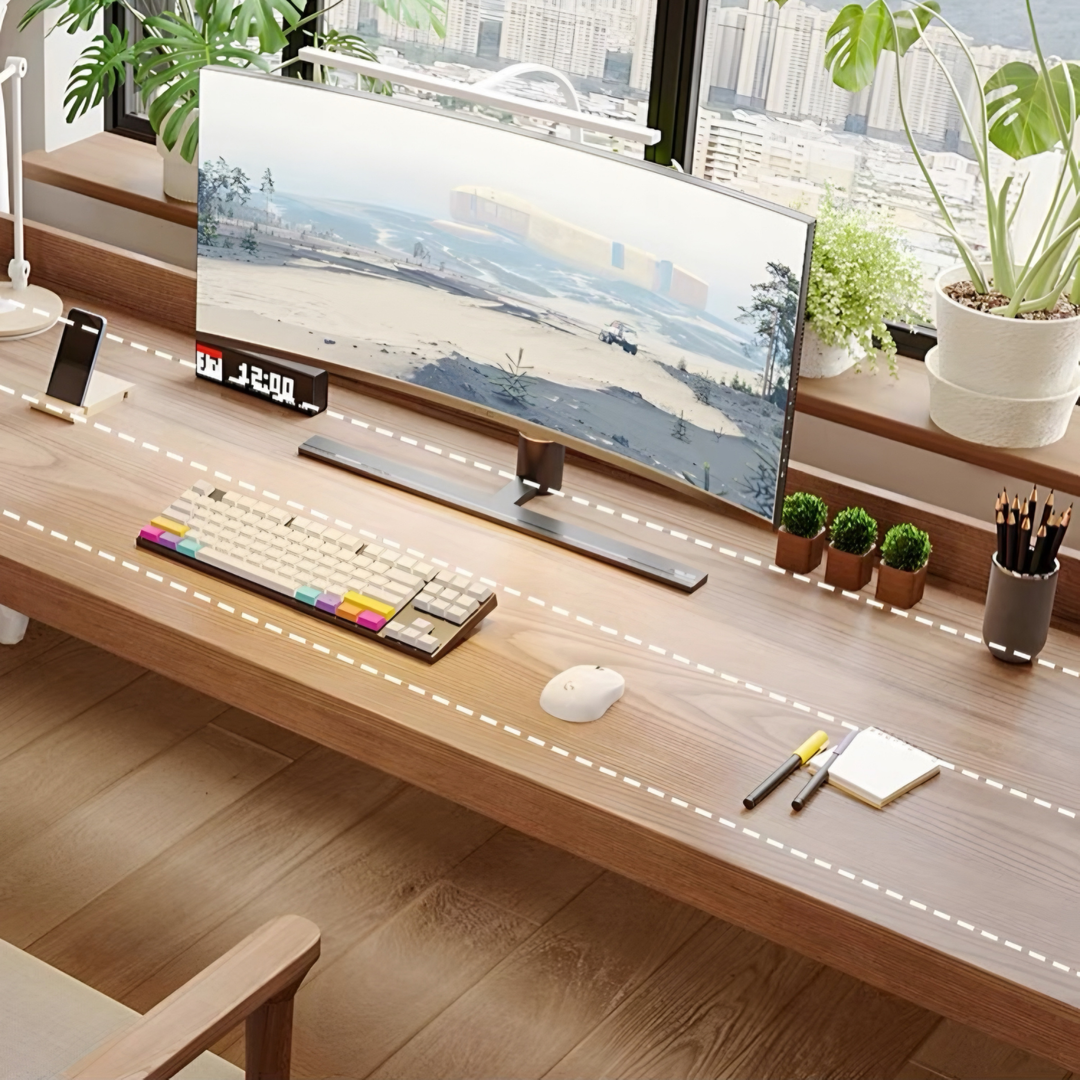 UMBERTO Modern Solid Wood L Shaped Study Table - Cassa Haus Singapore