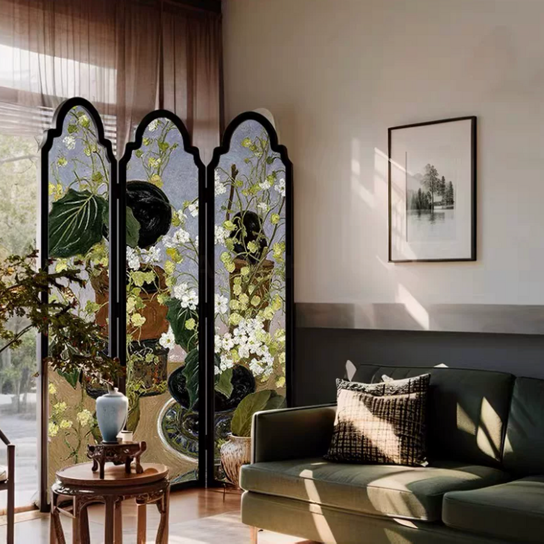 CALAA Mid Century Floral Folding Partition - Cassa Haus Singapore