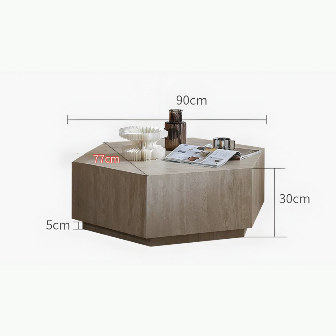 FIESOLE Modern Travertine Sintered Stone Coffee Table - Cassa Haus Singapore