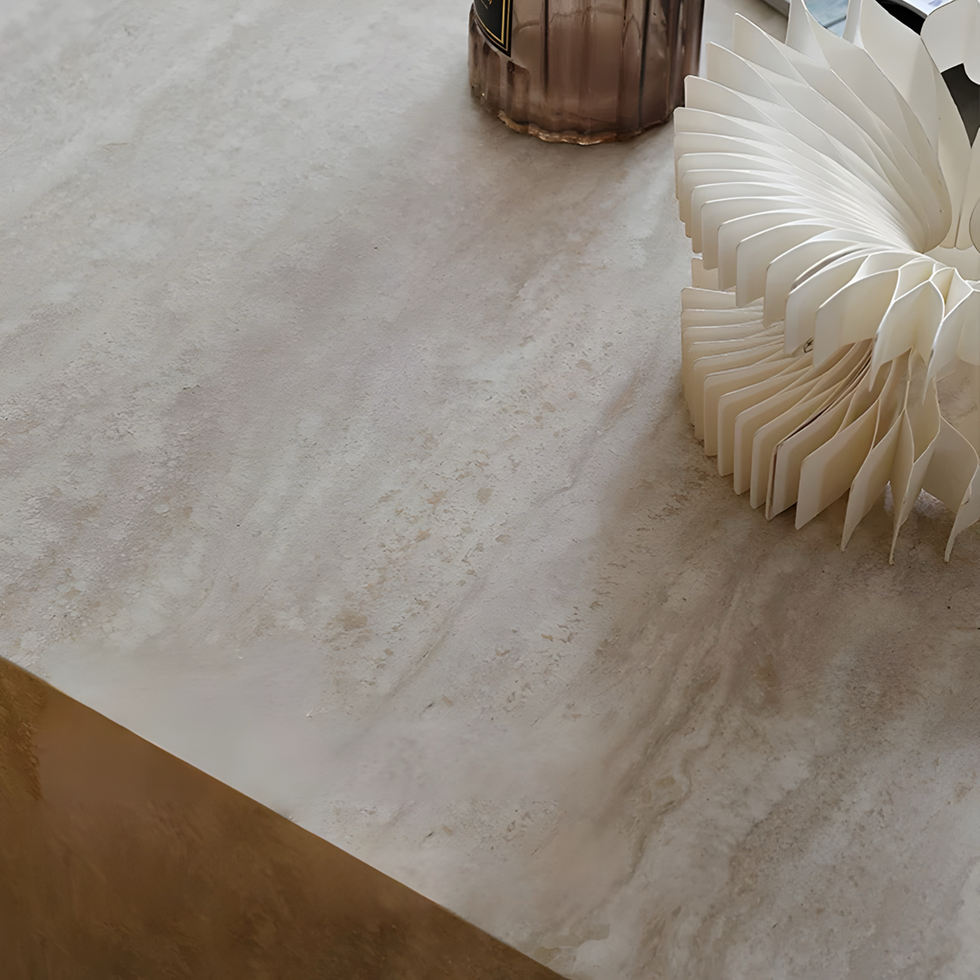 FIESOLE Modern Travertine Sintered Stone Coffee Table - Cassa Haus Singapore