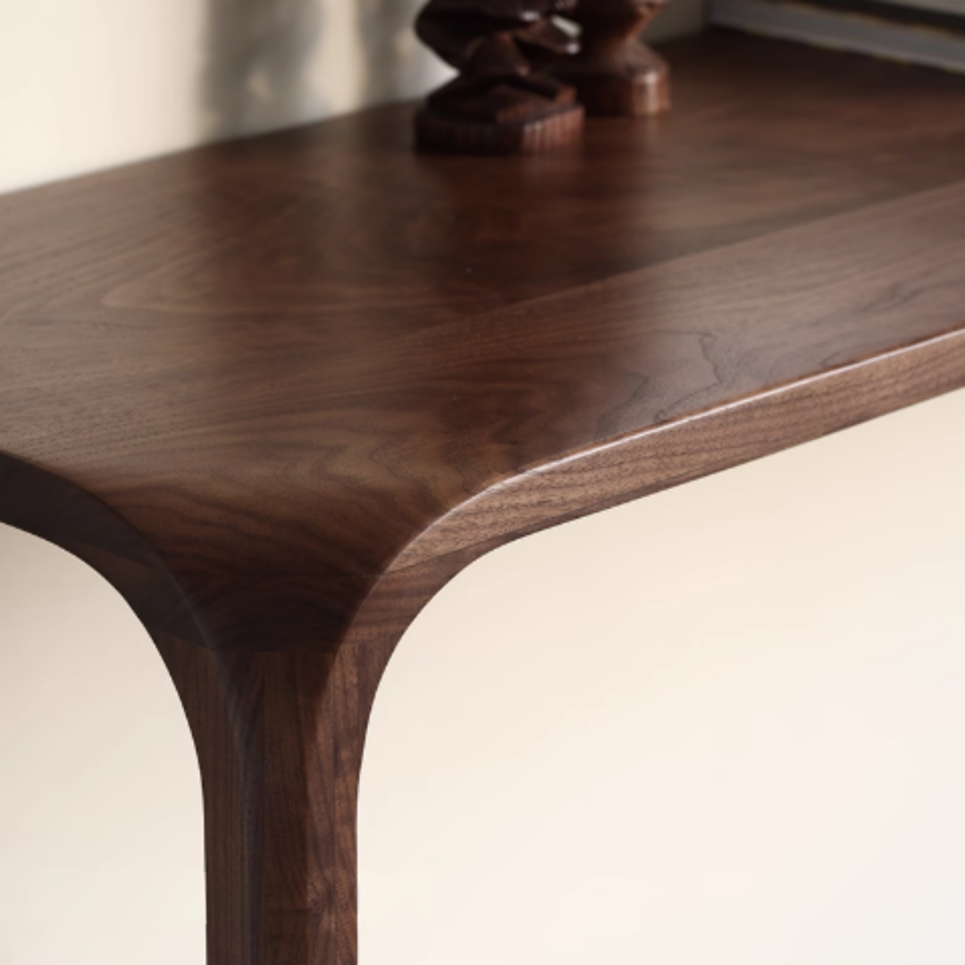 RILVAN Modern Walnut Wood Console Table