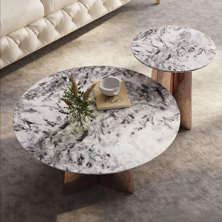 DOEL Modern Marble Round Coffee Table - Radical Homes Singapore