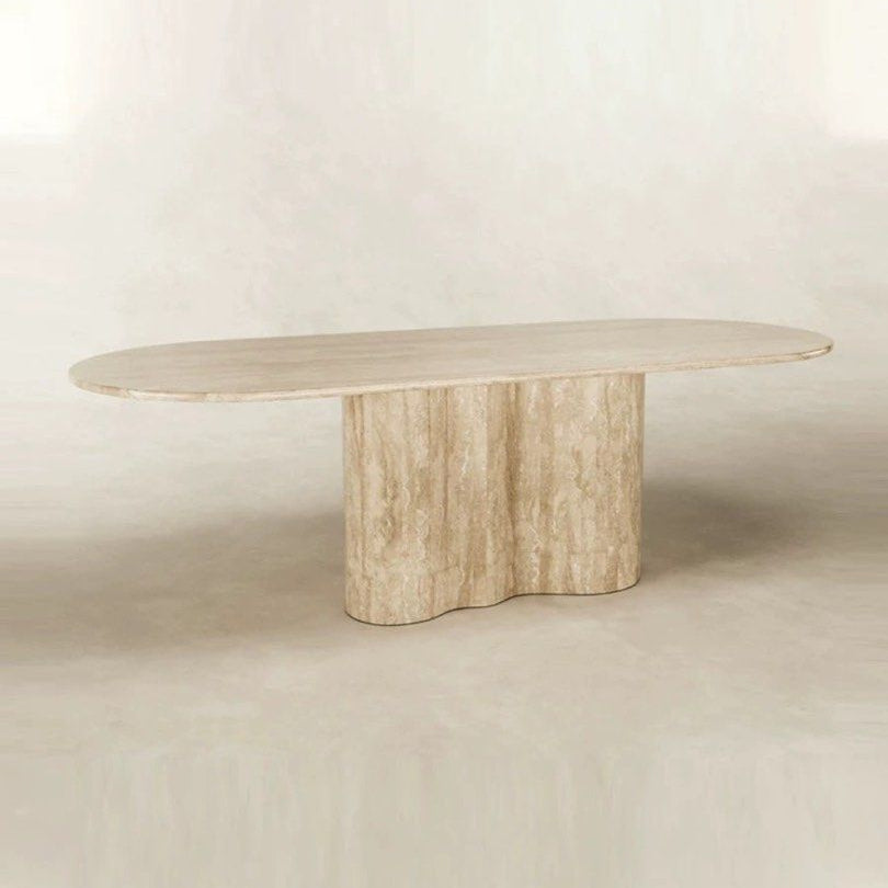 ROMAN Modern Travertine Dining Table - Radical Homes Singapore