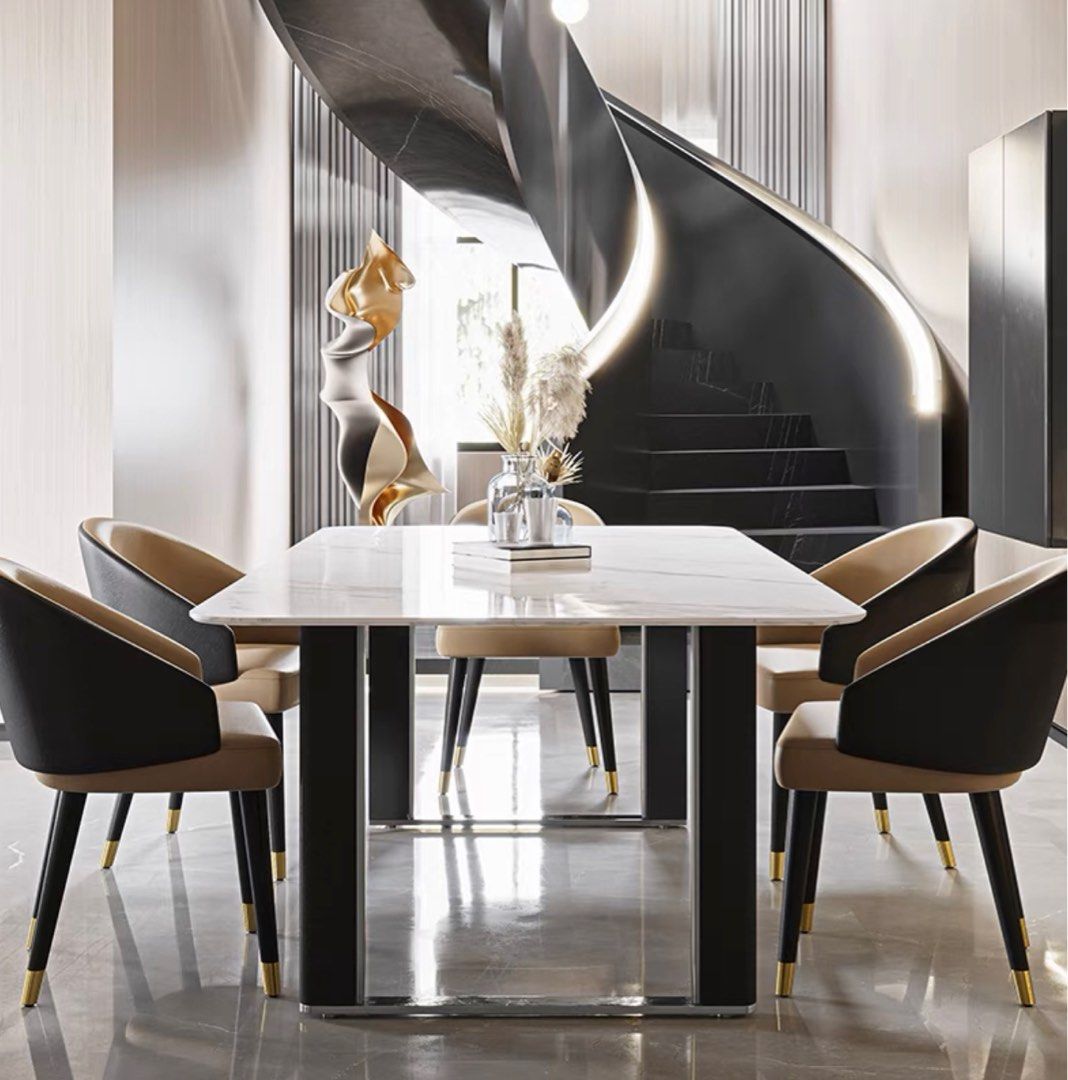 COMBS Modern Sintered Stone Dining Table - Radical Homes Singapore
