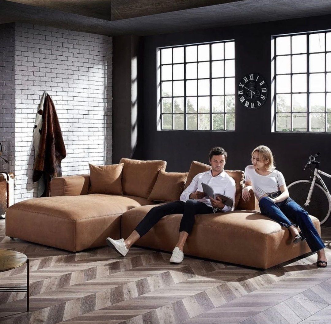 NOTION Sectional Scratch Resistant Double Chaise Sofa - Radical Homes Singapore
