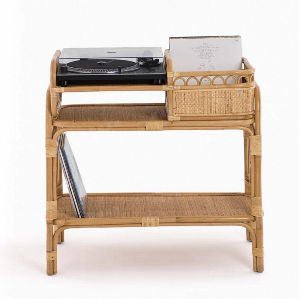 FREVY Rustic Rattan Bar Cart - Radical Homes Singapore