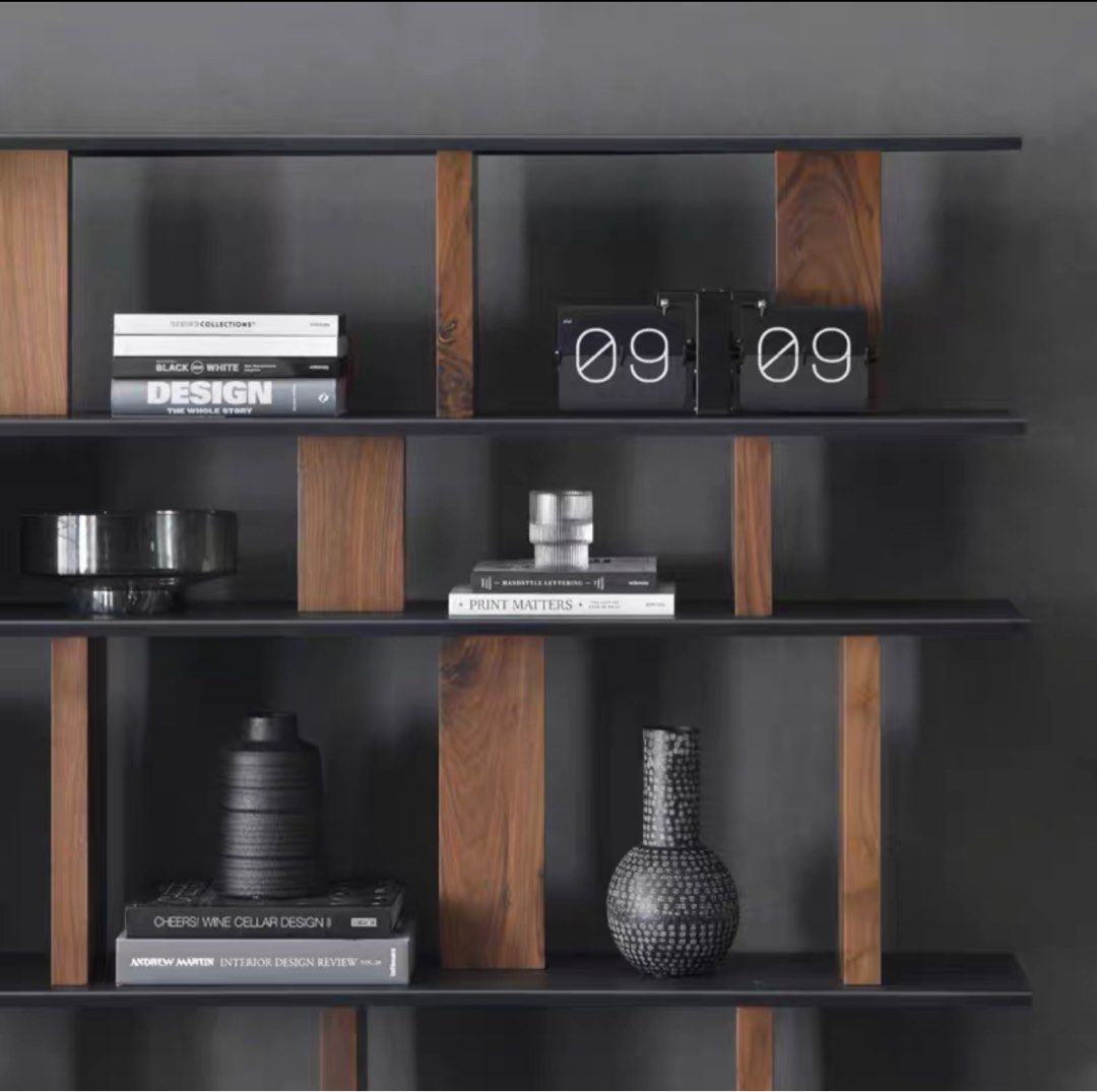 NEIVA Modern Walnut Display Shelf - Radical Homes Singapore