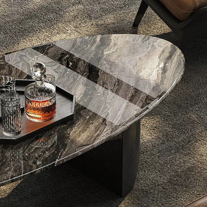 OVALTIS Modern Marble Oval Coffee Table
