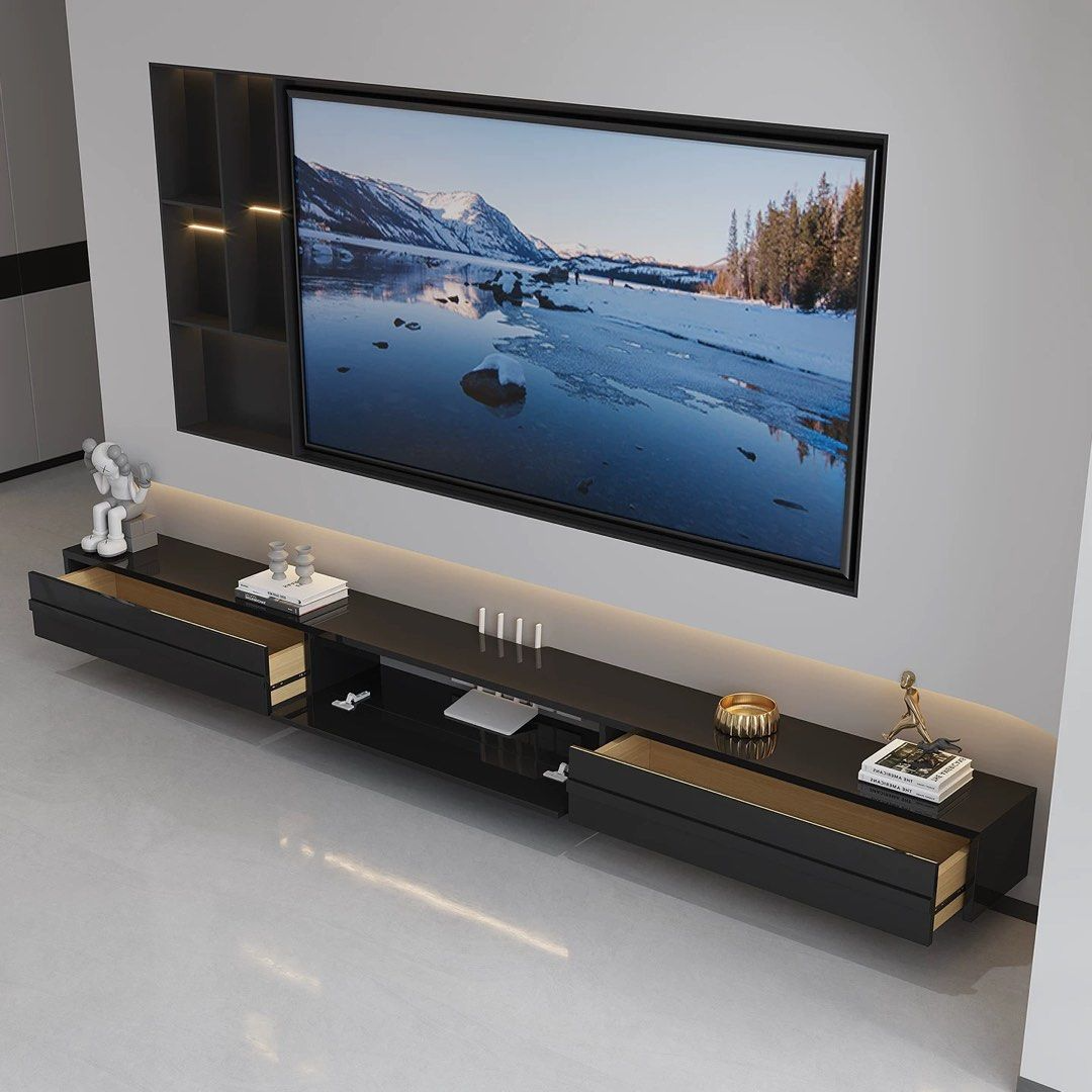 HYDRO Modern Solid Wood Floating TV Console - Radical Homes Singapore