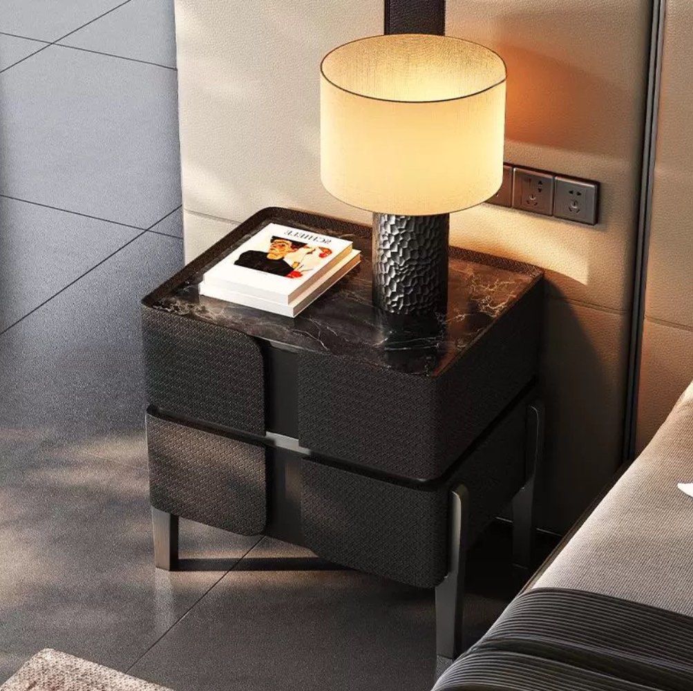 ATRIS Modern Sintered Stone Bedside Table - Radical Homes Singapore