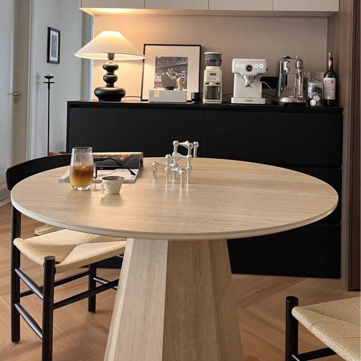 CORDIA Modern Travertine Dining Table - Radical Homes Singapore