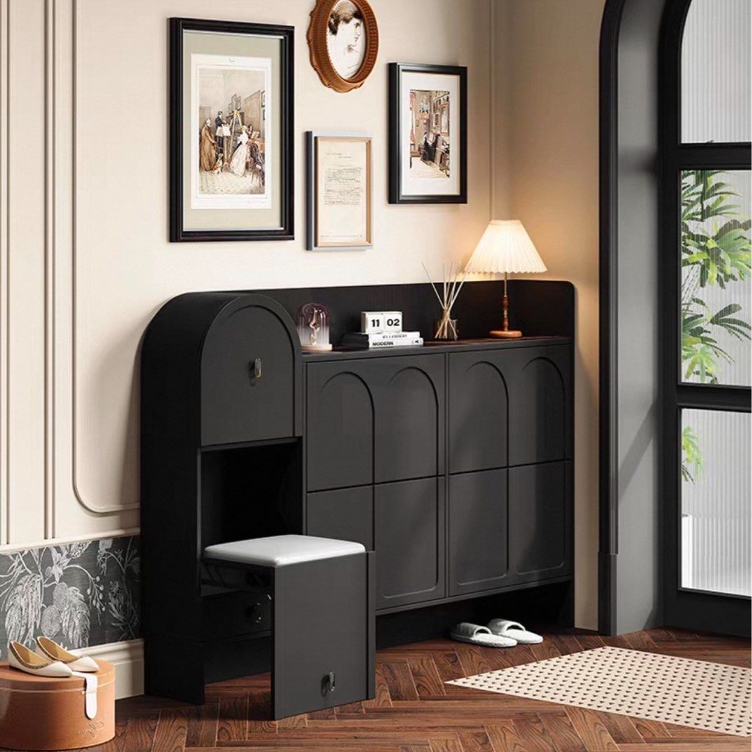 MERYL Modern French Shoe Cabinet With Sette - Radical Homes Singapore