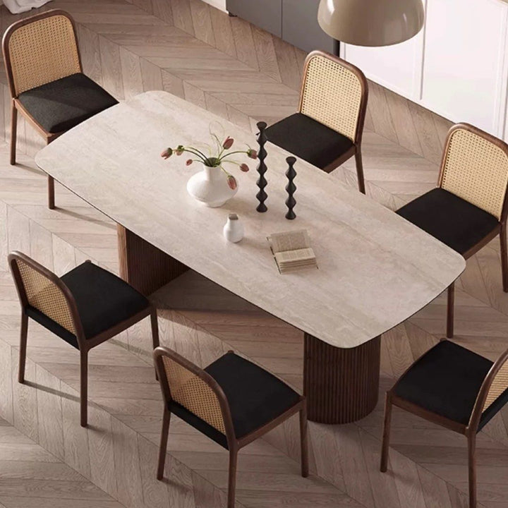 LORO Modern Travertine Dining Table - Radical Homes Singapore