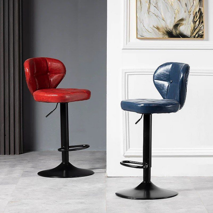 JAQUIN Modern Leather Bar Stool - Radical Homes Singapore