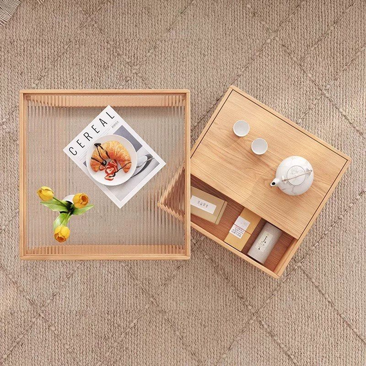 JELO Japandi Solid Wood Nesting Coffee Table - Radical Homes Singapore