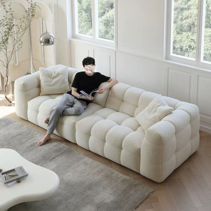 NAT Modern Boucle Fabric Sofa - Radical Homes Singapore