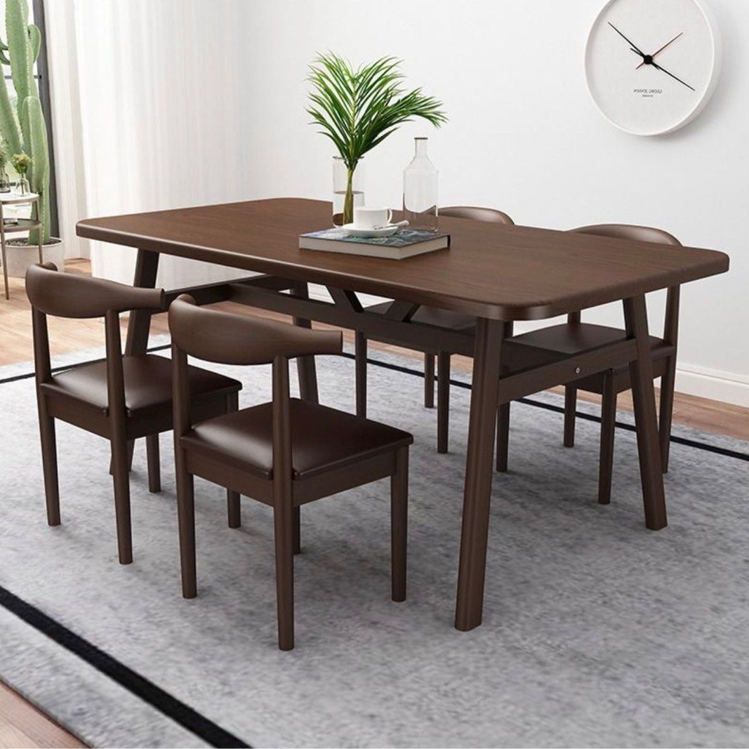 CONNER Rustic Solid Wood Dining Table & Chairs - Radical Homes Singapore