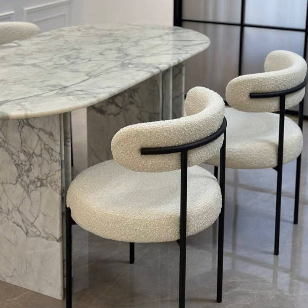ELA Modern Boucle Dining Chair - Radical Homes Singapore