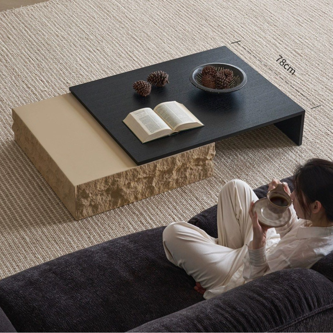 BLAKE Modern Travertine Coffee Table - Radical Homes Singapore