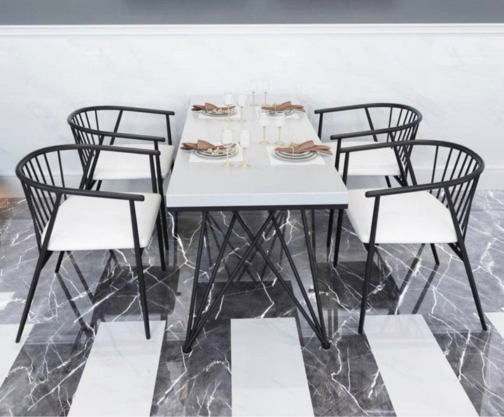 FALZON Modern Marble Dining Table & Chairs - Radical Homes Singapore
