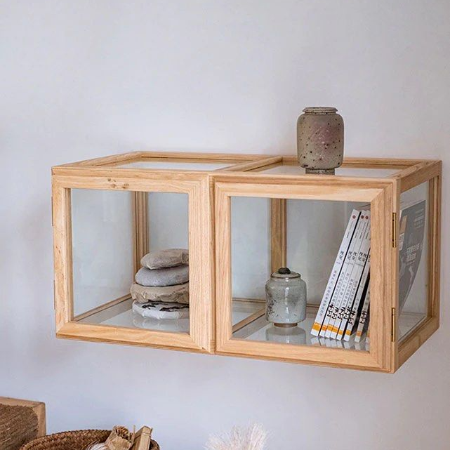 DANBY Solid Wood and Glass Display Cabinet - Radical Homes Singapore