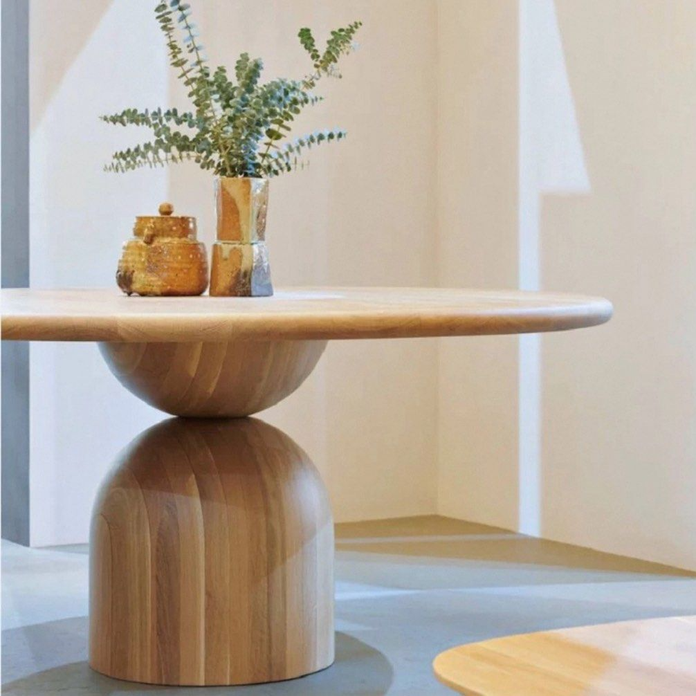 PEFFON Modern Solid Wood Round Dining Table - Radical Homes Singapore