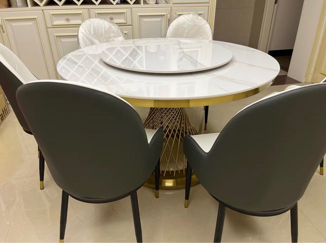 DURHAM Modern Round Marble Dining Table - Radical Homes Singapore
