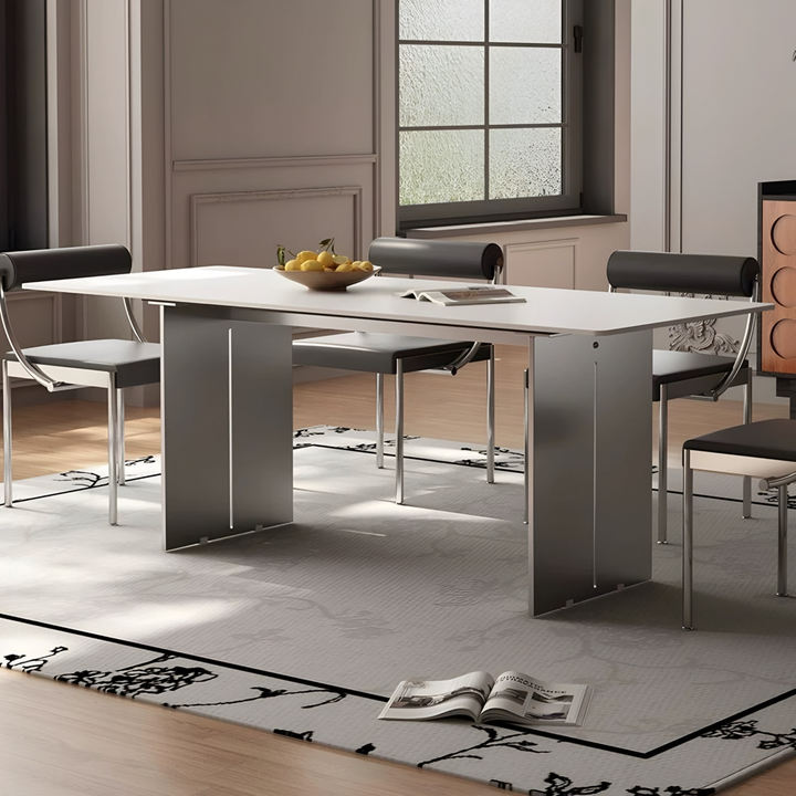 VERO Modern Stainless Steel Dining Table - Radical Homes Singapore