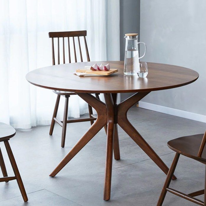 MCGHEE Solid Wood Round Dining Table - Radical Homes Singapore