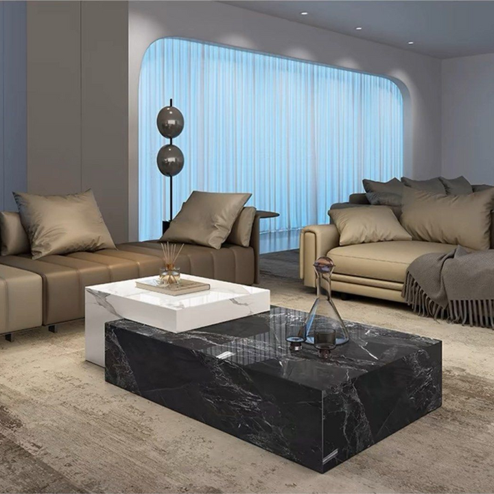 BASSETT Modern Marble Coffee Table - Radical Homes Singapore