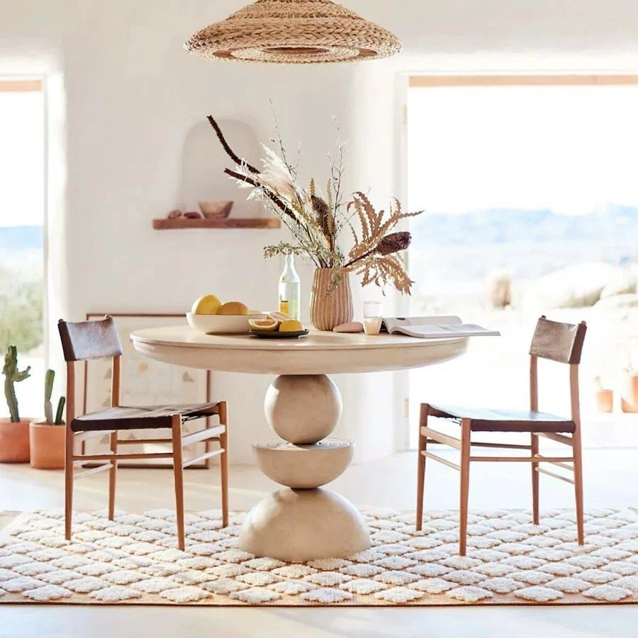 RACEUS Modern Solid Wood Round Dining Table - Radical Homes Singapore