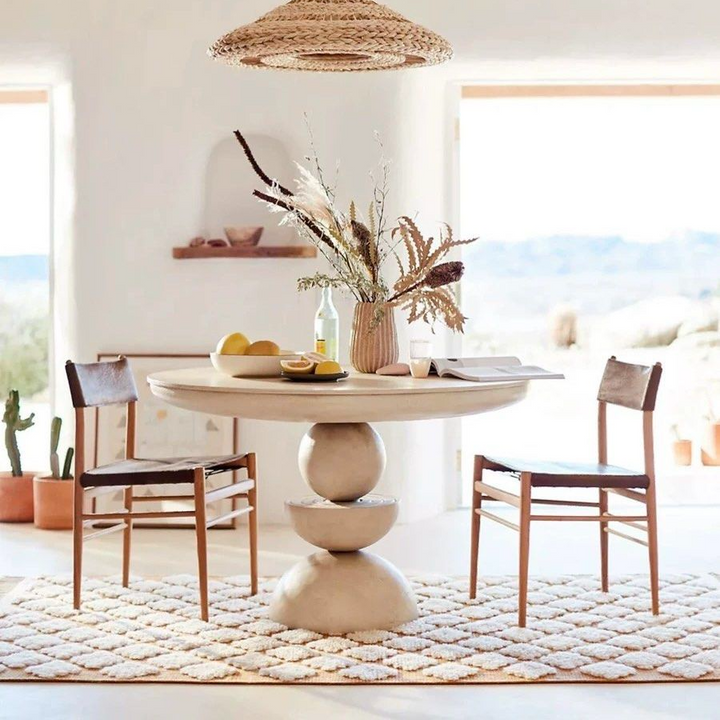 RACEUS Modern Solid Wood Round Dining Table - Radical Homes Singapore