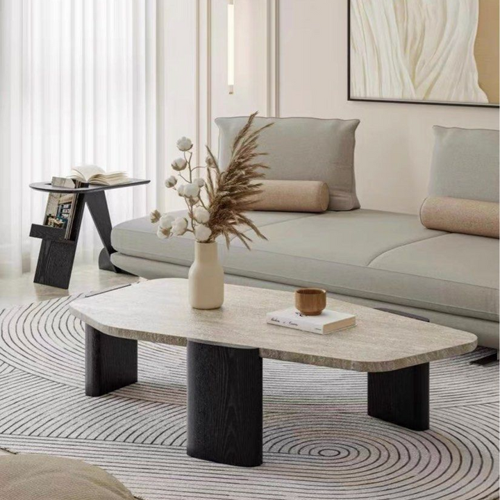 NARVON Modern Travertine Coffee Table - Cassa Haus Singapore