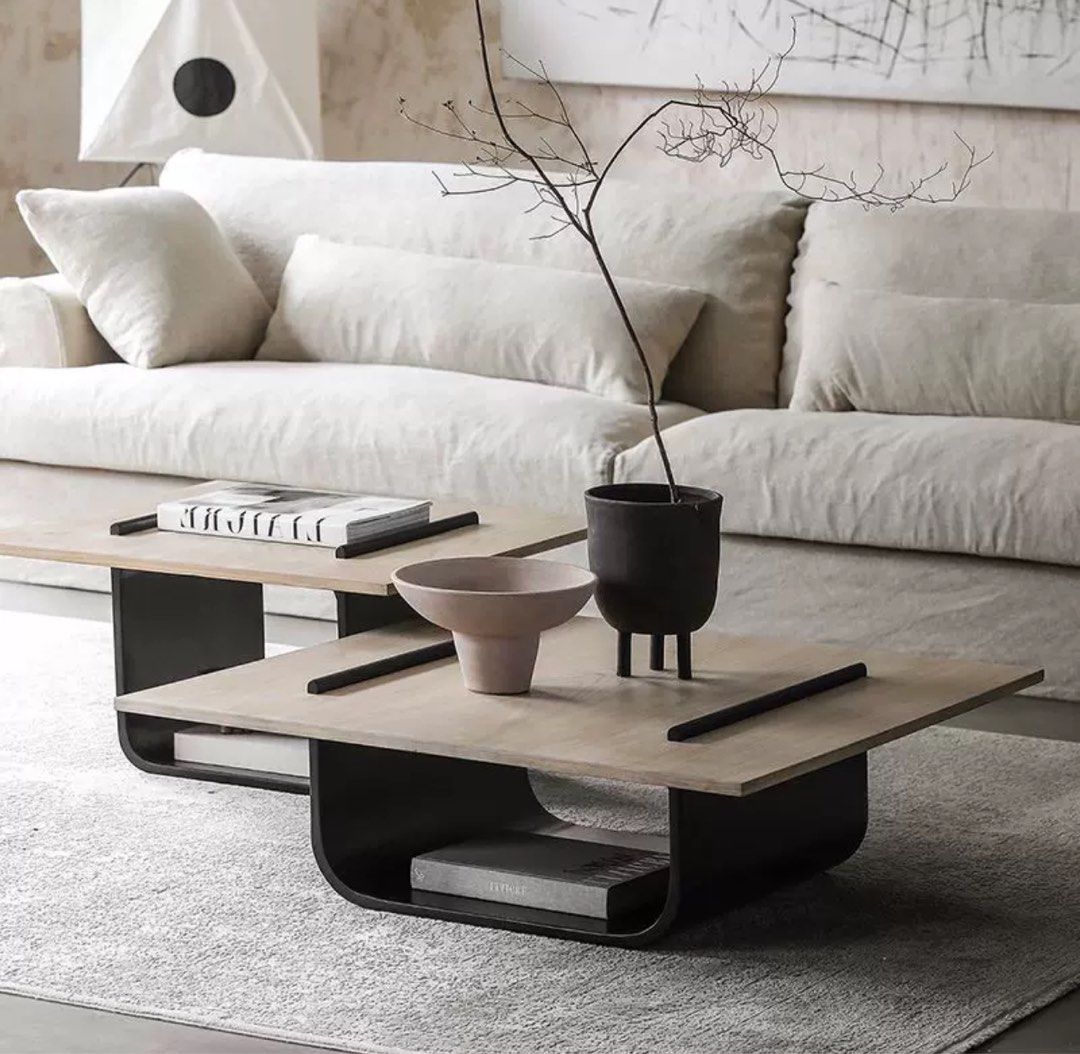 ZAVERO Modern Solid Wood Coffee Tables