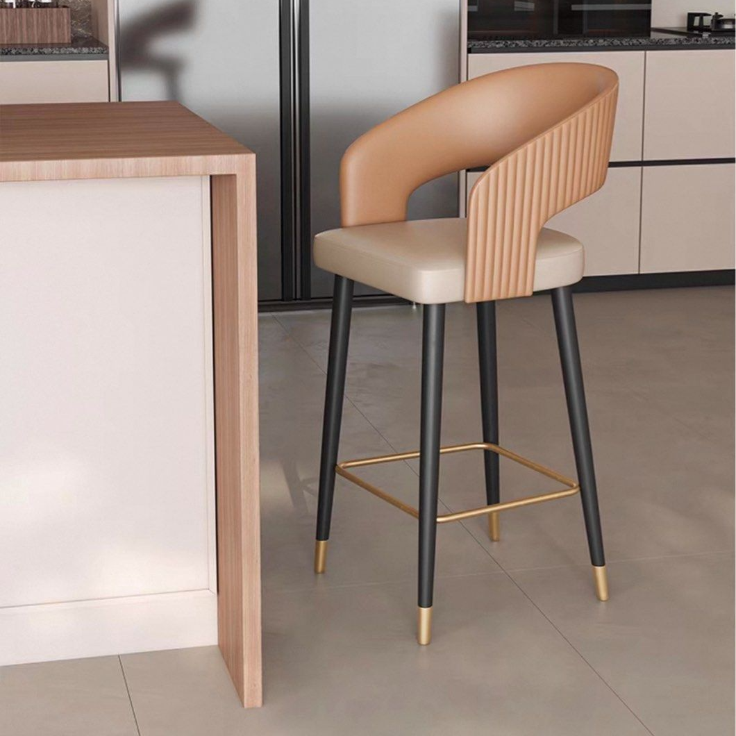 DAXTON Modern Leather Bar Stool - Cassa Haus Singapore